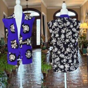 Diane Von Furstenberg Vibrant Purple Floral 100% silk Vest size M